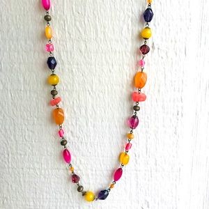 earth-toned stone necklace